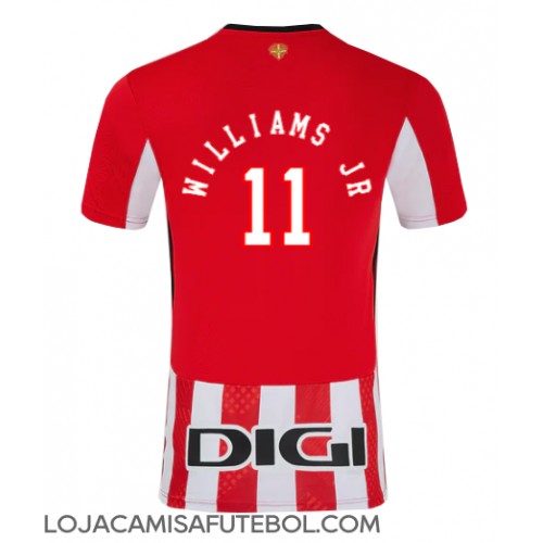 Camisa de Futebol Athletic Bilbao Nico Williams #11 Equipamento Principal 2024-25 Manga Curta